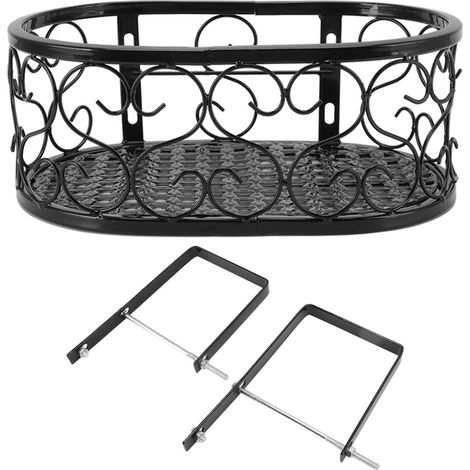 Étagère à Fleurs Métallique pour Balcon Support Suspendu pour Pots de 10.5cm Étagère Décorative en Fer pour Plantes Grasses 30x20x12cm