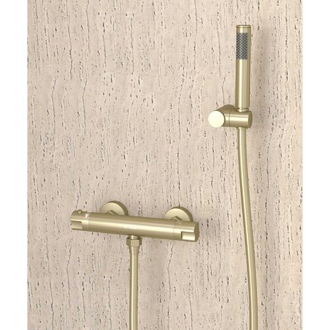 Wand-Thermostat-Brausemischer Gebürstete Vergoldung - Corbeau (1/5)