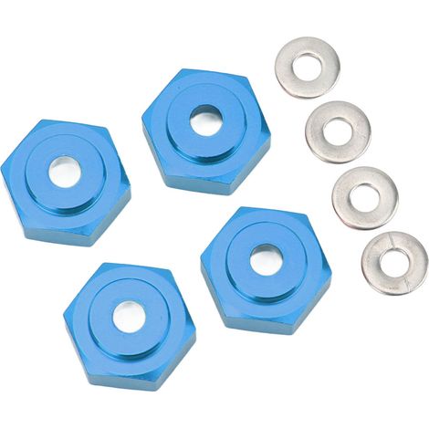 4-teiliger professioneller dunkelblauer Sechskantadapter aus Aluminiumlegierung für 1/10 RC-Car-Räder (1/5)