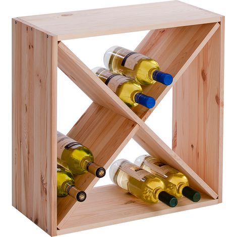 Zeller portabottiglie in legno naturale per 24 bottiglie