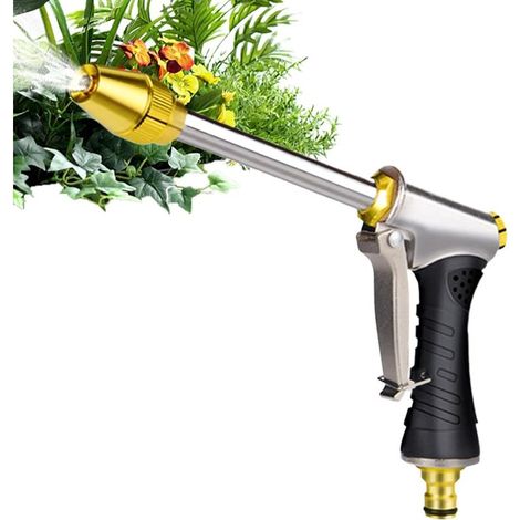 Pulvérisateur De Tuyau D'Arrosage - Robuste Quatre Jets Réglables,Lance D'arrosage Robuste Et Pulvérisateur D'eau,pour Jardin Patio Garage Maison Nettoyage Lavage Auto et Jardinage (1/4)