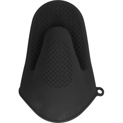 2 pièces Mini Mitaines de Four en Silicone Épaisses Anti-brûlures pour Cuisine Noires (1/5)