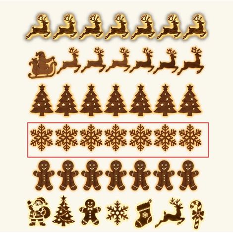 Lys upp julen med charmiga LED-Renar LED-Rentier beleuchtet Weihnachtsschneeflocken (7 Stück) -