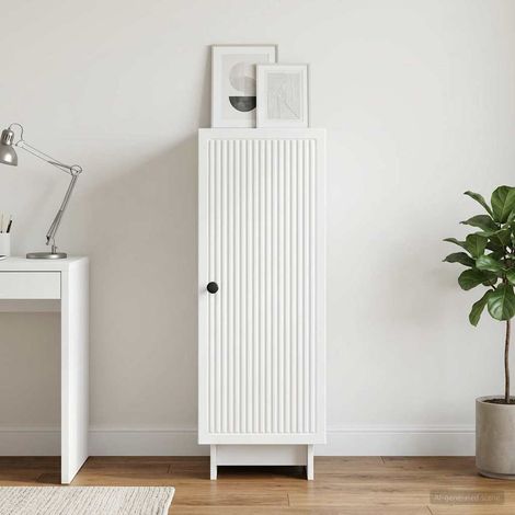 vidaXL Buffet Blanc 33 x 34,5 x 90 cm Bois d'ingénierie (1/5)