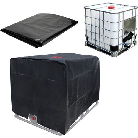 Housse pour mobilier de jardin, Couvercle De Réservoir d'eau Bâche De Protection IBC- Noir- pour Cuve 1000L -bâche Couverture Réservoir IBC-Tissu Anti-120100116cm,AAFGVC (1/4)