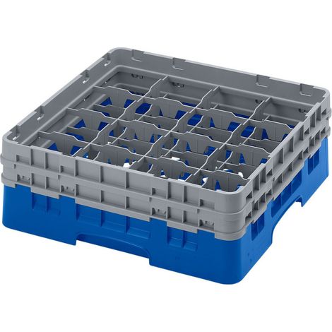 Casier de lavage haut max 13.3 cm - 50 x 50 x 18.4 cm - Bleu - Lot de 4 - Cambro