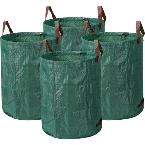 Set of 4 reusable, heavy-duty 80-gallon leaf bags, perfect for patio, garden, and yard waste.
