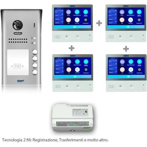 Kit Videocitofono Quadrifamiliare 2 Fili WiFi con App  (1/4)