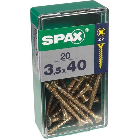 Caja de 10 unidades de tornillo para madera con cabeza plana en Yellox 4,0x70mm Spax (1/3)