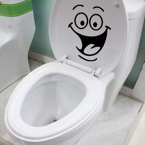 autocollant Smiley, Sticker Mural Drle Pour Wc, Salle De Bain, Cuisine, Pvc, 1 Couleur, Taille Unique (1/5)