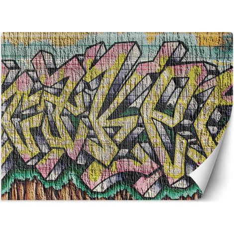 Papier peint Graffiti multicolores sur béton 250x175 (1/5)