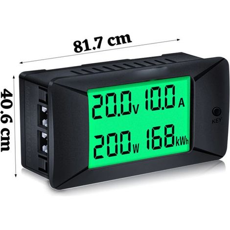 Voltmètre Ampèremètre Numérique - 0-300 V - 0-300 A - Mesure Puissance et Énergie - Affichage LCD - Alimentation CC 5-12 V ou 8-300 V - 1 Pièce (1/5)