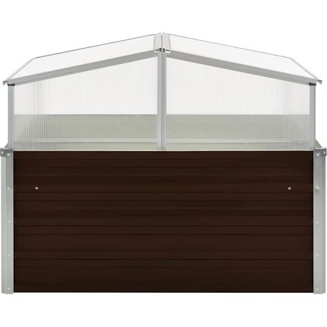 vidaXL Invernadero de acero galvanizado marrón 100x100x85 cm (1/2)