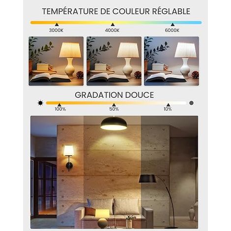 Ampoule E27 LED ampoules led 9W Ampoule LED E27 Dimmable 3000K-6000K Ampoule Minuterie Fonction Mémoire Décoration d'Intérieur (1/4)