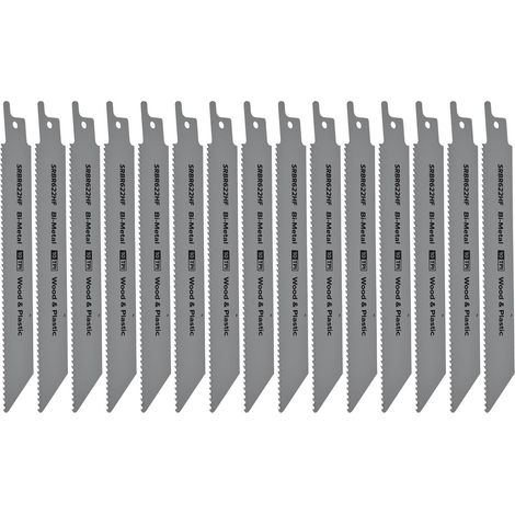 Reciprocating Saw Blade Wood & Plastics 150mm Length 10tpi Pack of 15 (1/2)