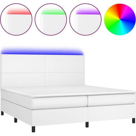 Maison Exclusive - Sommier à lattes de lit avec matelas et LED Blanc 200x200 cm (1/5)