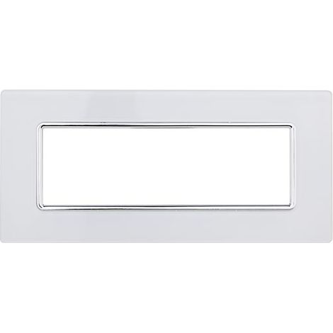 Kompatible Abdeckrahmen Bticino Matix 6 module Glas weiße Farbe