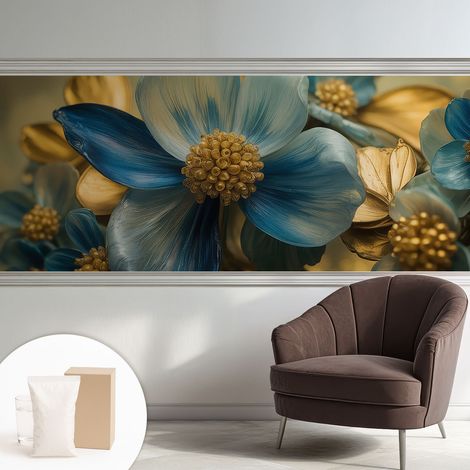 Tapete Dekorative Vliestapete mit Klebe für Wand - Mustertapete - moderne Einrichtung - für Büro Blumenkomposition 250x104 cm (1/5)