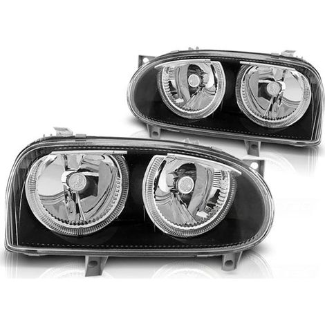 Scheinwerfer Dual Halo Felgen VW GOLF 3 09 91-08 97 ANGEL EYES SCHWARZ