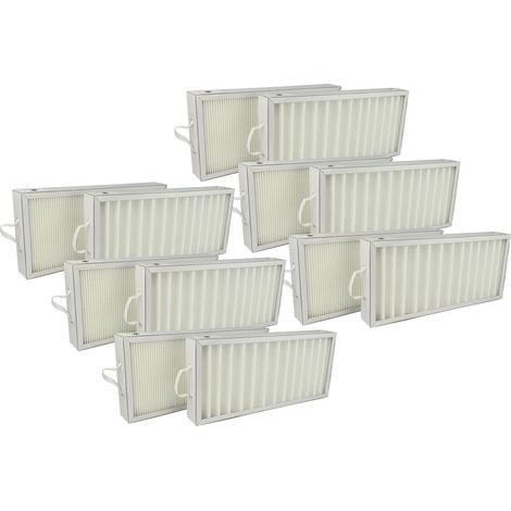 vhbw Air Filter Set compatible with Pluggit Avent P300N, AP300, P300 Ventilation Devices - G4 / F7 12-Part Kit, 35 x 16 x 4.5 cm White