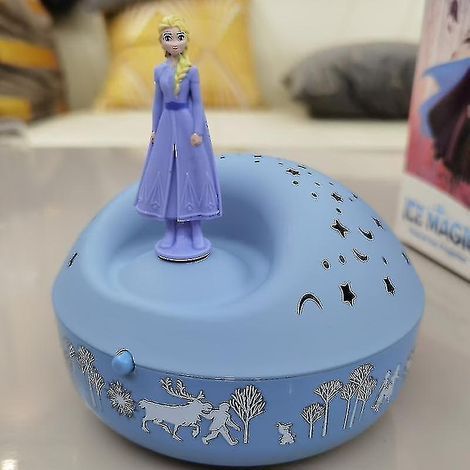 Disney - La Reine des Neiges 2 - Veilleuse - Cadeau d'anniversaire idéal - Projecteur d'étoiles avec musique - Figurine rotative (1/2)