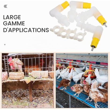 FOMIYES Automatic Poultry and Chick Nipples - Set of 4 Double Seal Picker Mechanism for Stable Installation for Poultry Water Dispenser Hanging Chicks Quail (1/4)