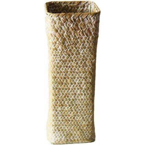 Vase à fleurs en rotin - Panier à fleurs en bambou - Décoration de vase - Grand vase à fleurs pour décoration d'intérieur (1/5)