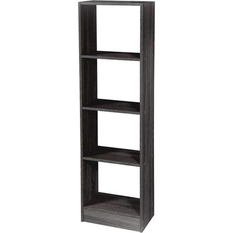 Mobile libreria moderna in legno mdf 4 cubi 4 ripiani parete attrezzata 137x40x24 cm (1/2)