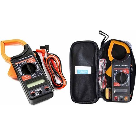 Pinza amperometrica digitale misuratore con puntali con display lcd rilevatore corrente elettrica tester resistenza multimetro (1/5)
