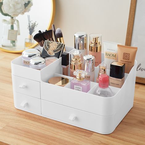 White Large Makeup Organizer Storage with Drawers (1/5)