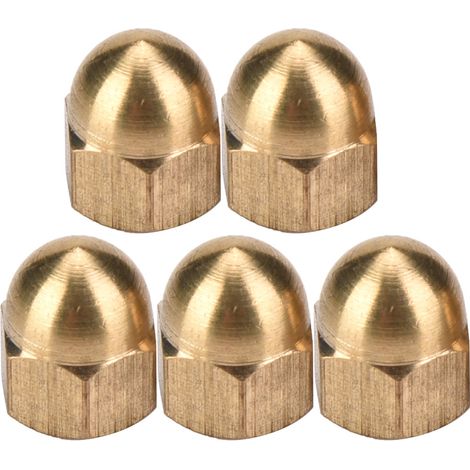 Messing-Hutmuttern-Set mit Kuppelkopf und Sechskantmuttern, Fahrzeugbefestigungen (M5, 20 Stück) (1/5)