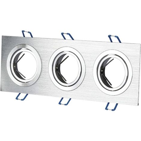 V-TAC VT-784SQ PORTAFARETTO ORIENTABILE DA INCASSO PER 3 LAMPADINE GU10 E GU5.3 - SKU 3610 (1/5)