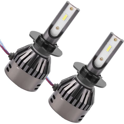 Lot de 2 Ampoules LED H7 60W Blanc pour Phares de Voiture, Feux Intégrés Faisceau Concentré avec Driver Intégré (1/5)