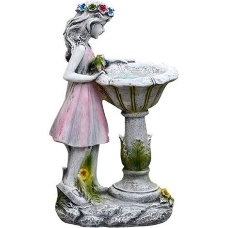 1 Piece Flower Fairy Solar Powered Resin Angel Character Sculpture Waterproof Garden Villa Patio Gardening Decorative Statue Flower Fairy Solar Lights (1/5)