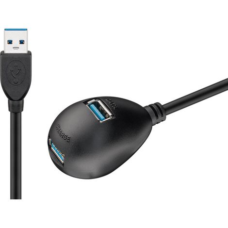 Goobay 95918 hub de interfaz USB 3.2 Gen 1 (3.1 Gen 1) Type-A 5000 Mbit/s Negro (1/5)