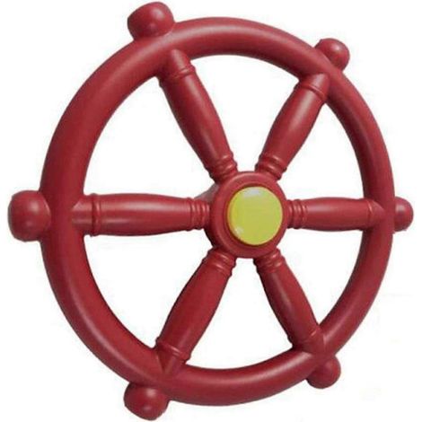 Volant pour aire de jeux pour enfants, accessoire de volant pour balançoire, volant de bateau pirate compatible avec structure de jeux ou balançoire rouge (1/5)