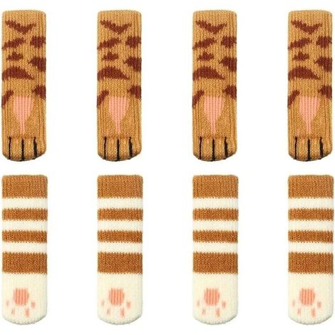 Lot de 8 protège-pieds de table et de chaise tricotés, chaussettes de chaise, protège-pieds de chaise, protections antidérapantes pour meubles, protège-pieds de chaise (1/4)