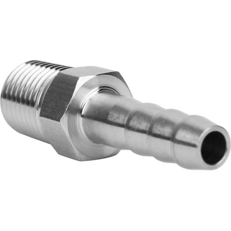 pièces Connecteur mâle fileté BSPT en acier inoxydable 1/4 po, raccord rapide à barbes (BSPT 1/4-8 mm) (1/5)