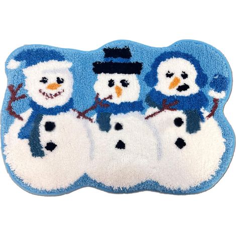 Jeffergarden Tapis en imitation cachemire sur le thème de Noël, tapis de bain absorbant, tapis de chevet décoratif pour hôtel/maison d'hôtes (1/5)