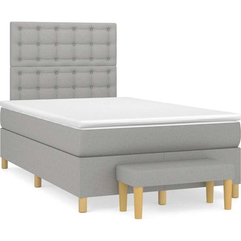 Maison Exclusive - Giroletto a Molle con Materasso Grigio Chiaro 120x190cm Tessuto (1/5)