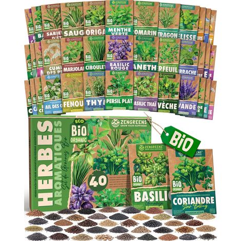 Kit de Graines d'Herbes Aromatiques bio - 40 variétés anciennes (1/5)