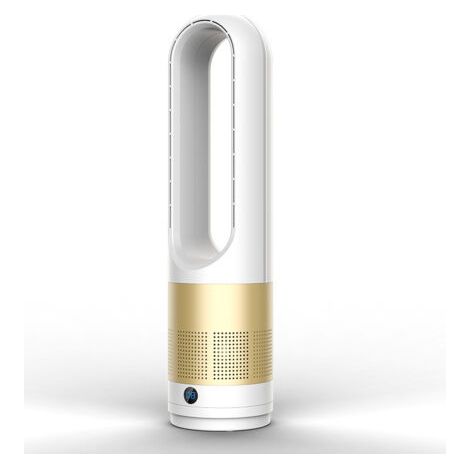 Ventilateur tour sans pales de 60 cm, 8 vitesses, minuterie de 8 heures, affichage LED, portable et silencieux, doré (1/5)