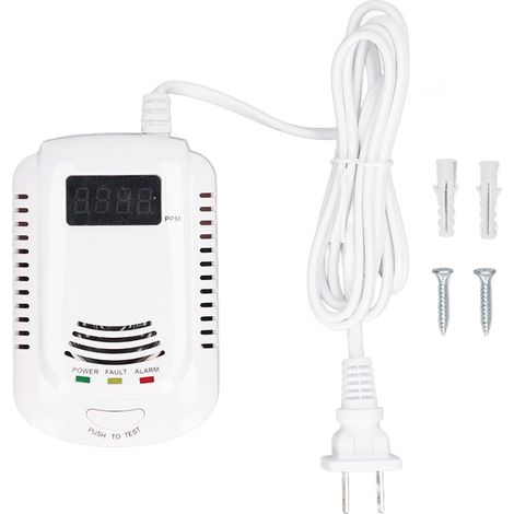 Détecteur de fuite de gaz portable 3000PPM pour méthane et pétrole, alarme de gaz combustible, prise US AC90-240V (1/5)