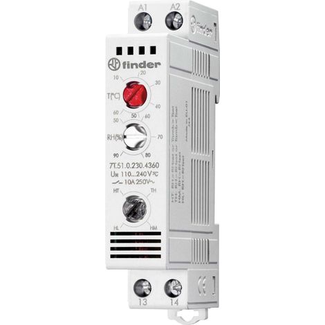 Finder Hygrostat 7T.51.0.230.4360 250 V/AC 1 Schließer (L x B x H) 88.8 x 17.5 x 47.8 mm 1 St. (1/2)