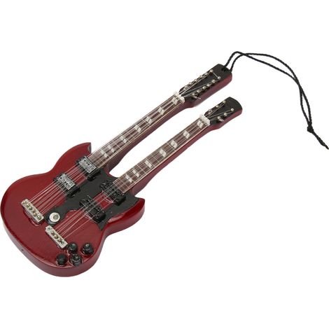 Modèle réduit de guitare électrique, ornement de guitare en bois réaliste et raffiné, décoration pour Noël ou un anniversaire, type 11 (1/5)