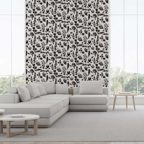 Papier peint fleur noire papier peint (1/5)