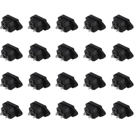 Lot de 20 IEC 320 C14 Male fiche 3 Pins PCB Panneau puissance Inlet Douille connecteur (1/4)