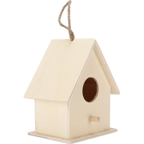 Nichoir en bois innovant, naturel, sûr et durable, petit nichoir en bois à monter soi-même, grand nichoir avec corde en chanvre n° 6 (1/5)