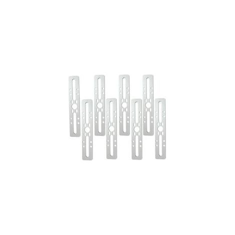 Pcs Argent, 200x35x4mm Plaques Perforées, Equerre Metal Perforées, Plaque Perforée, Platine Plaques d'Assemblage Perforée Plates, Connecteur de Réparation de Bois avec 8 Trous Fente (1/3)
