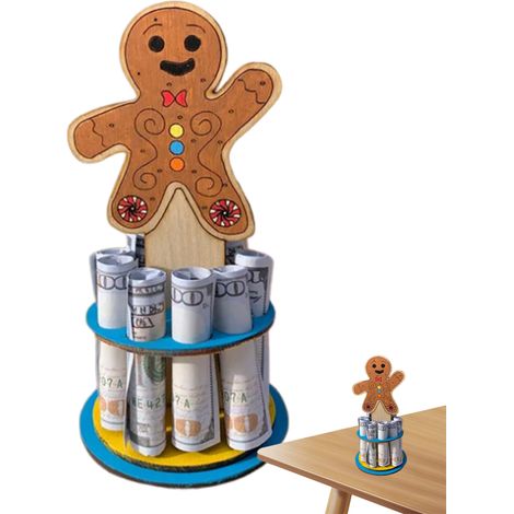 Porte-Monnaie De Noël - Ornament En Bois Santa Claus - Pour Table De Chevet Ou Décoration Festive - 1 Pièce (1/5)
